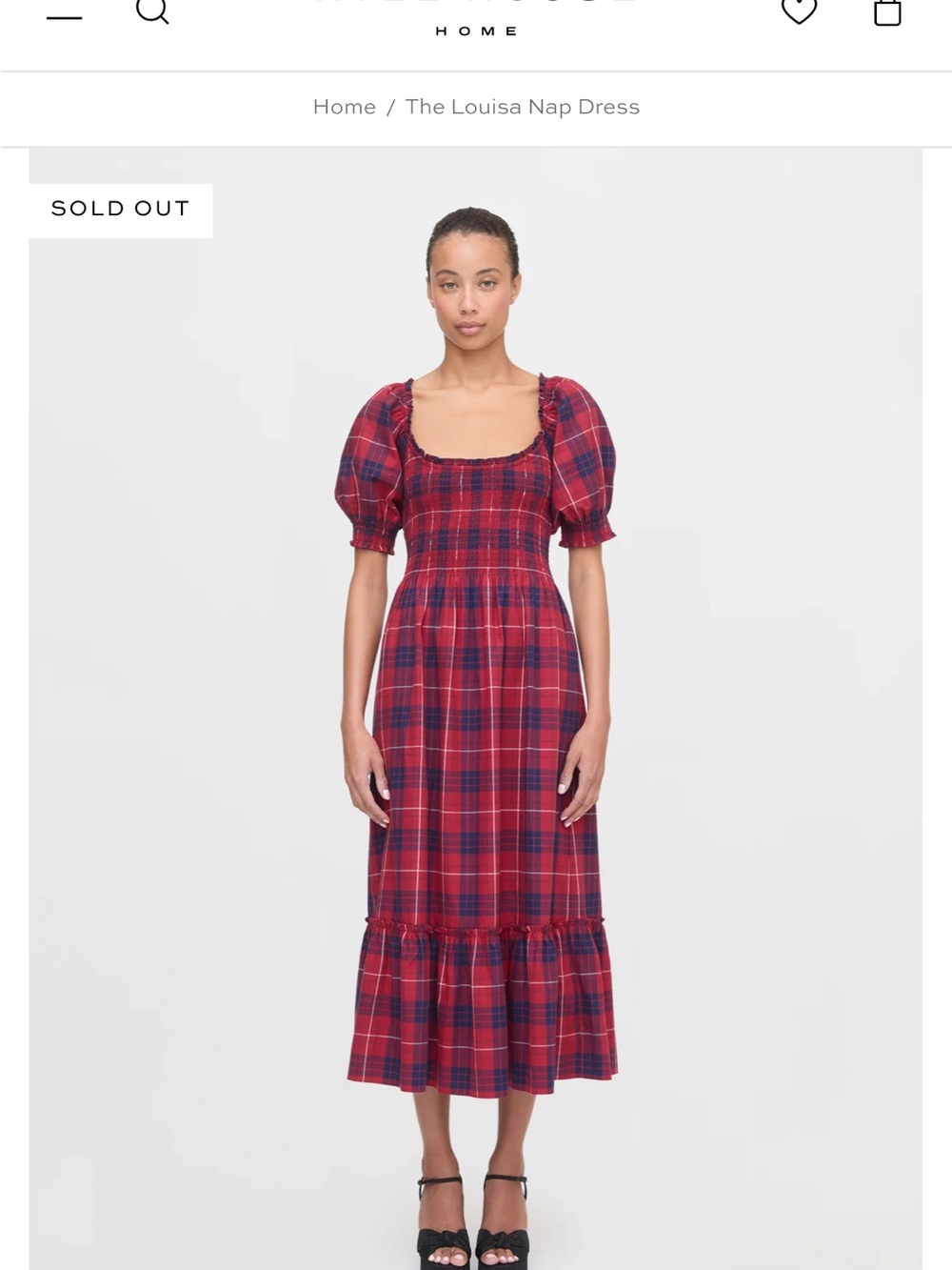 XS Hill House Louisa Nap Dress in Cherry Tartan